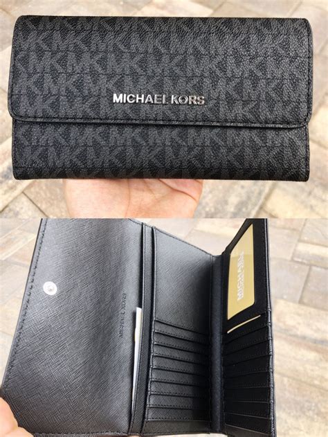 michael kors black and silver wallet|michael kors black wallet sale.